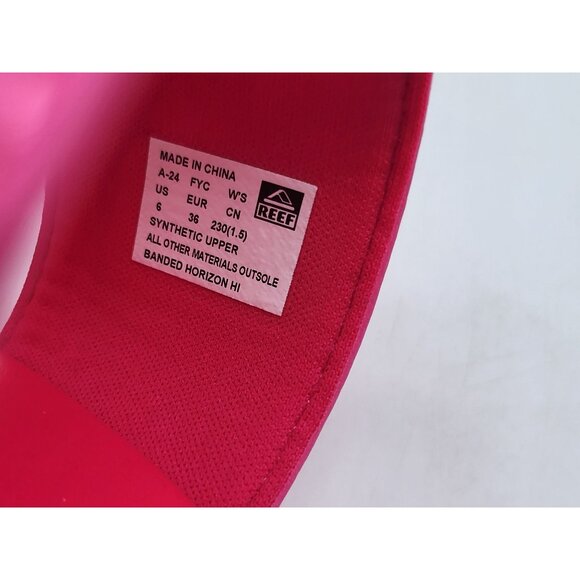 REEF Banded Horizon Hi Platform Slip On Cushion Comfort Slide Sandal Pink Size 6 - Picture 10 of 10